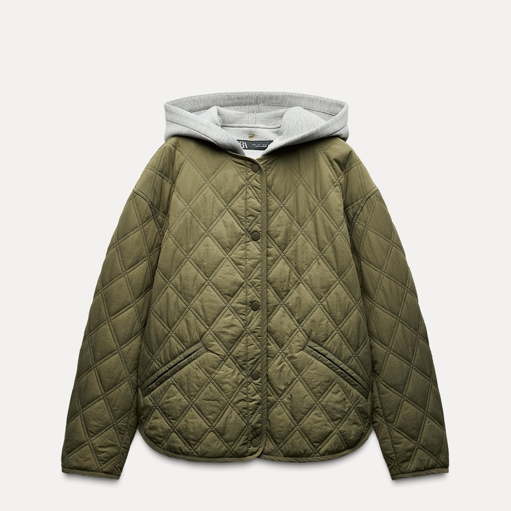 ZARA NWT WATER REPELLENT PUFFER JACKET WITH HOOD